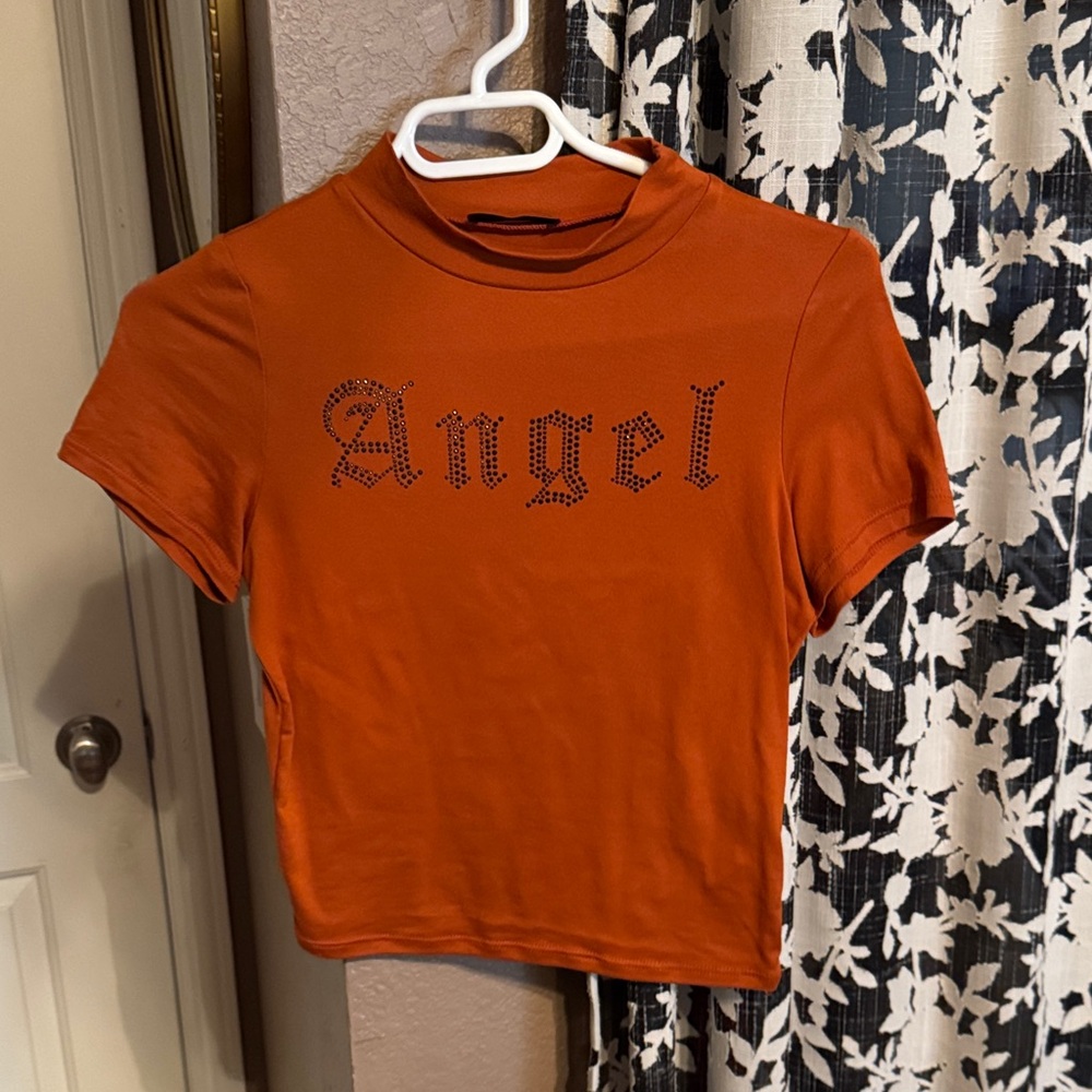 Women's Orange 'Angel' Graphic Tee